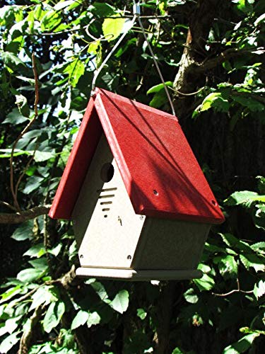 Jcswildliferecycledpolylumberwrenchateaubirdhousemadeintheusaperfectgardenandbackyardbirdhouseforwrenschickadeesandwarblerstancardinalred Urban Country Home Decor Jcs wildlife recycled poly lumber wren chateau birdhouse made in the usa perfect garden and backyard birdhouse for wrens chickadees and warblers tancardinal red urban country home decor