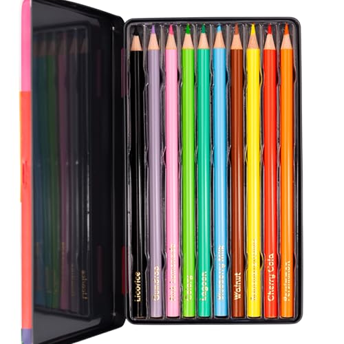 Set de 10 lápices de color ban.do en estuche metálico reutilizable miniatura 2