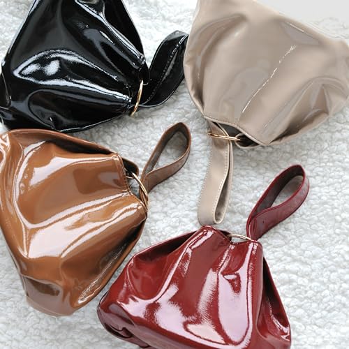Bolso Tote Pequeño Mujer de Cuero Vegano Brillante miniatura 2