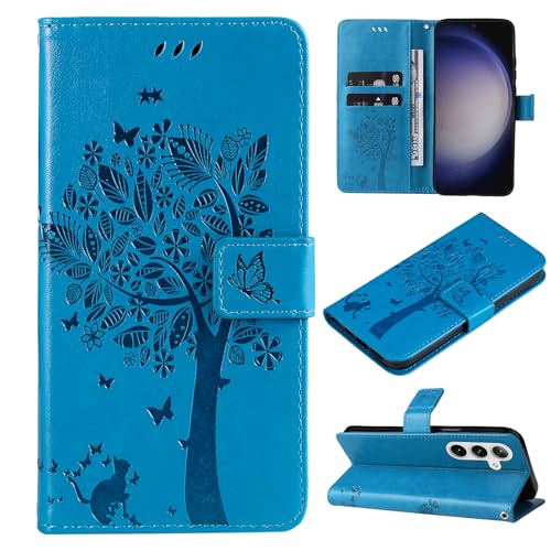 Fatcatparadise Coque pour Samsung Galaxy S24 Plus/S25 Plus Core, Antichoc TPU Housse Cuir Flip Case Portefeuille Etui Rabat [Magnétique] Coque de Protection...