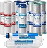 PureDrop PDR-F15-50 Standard 5-Stage Replacement Cartridge for 50 GPD Reverse Osmosis Water Filter System 2-Year Replacement Filter Pack,15 Counts, 12x15x15