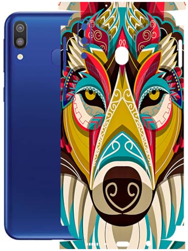 Image of AtOdds - Full Body Back Screen Guard Protector Film - Lamination Wrap Skin Sticker Compatible with Samsung Galaxy M20 | Scratchproof Matte Finish (Mighty Wolf)