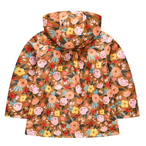 Toddler Boys Girls Flower Rain Jackets Kids Waterproof Hoodie Raincoats Trendy Windbreaker Casual Fall Winter Coat2