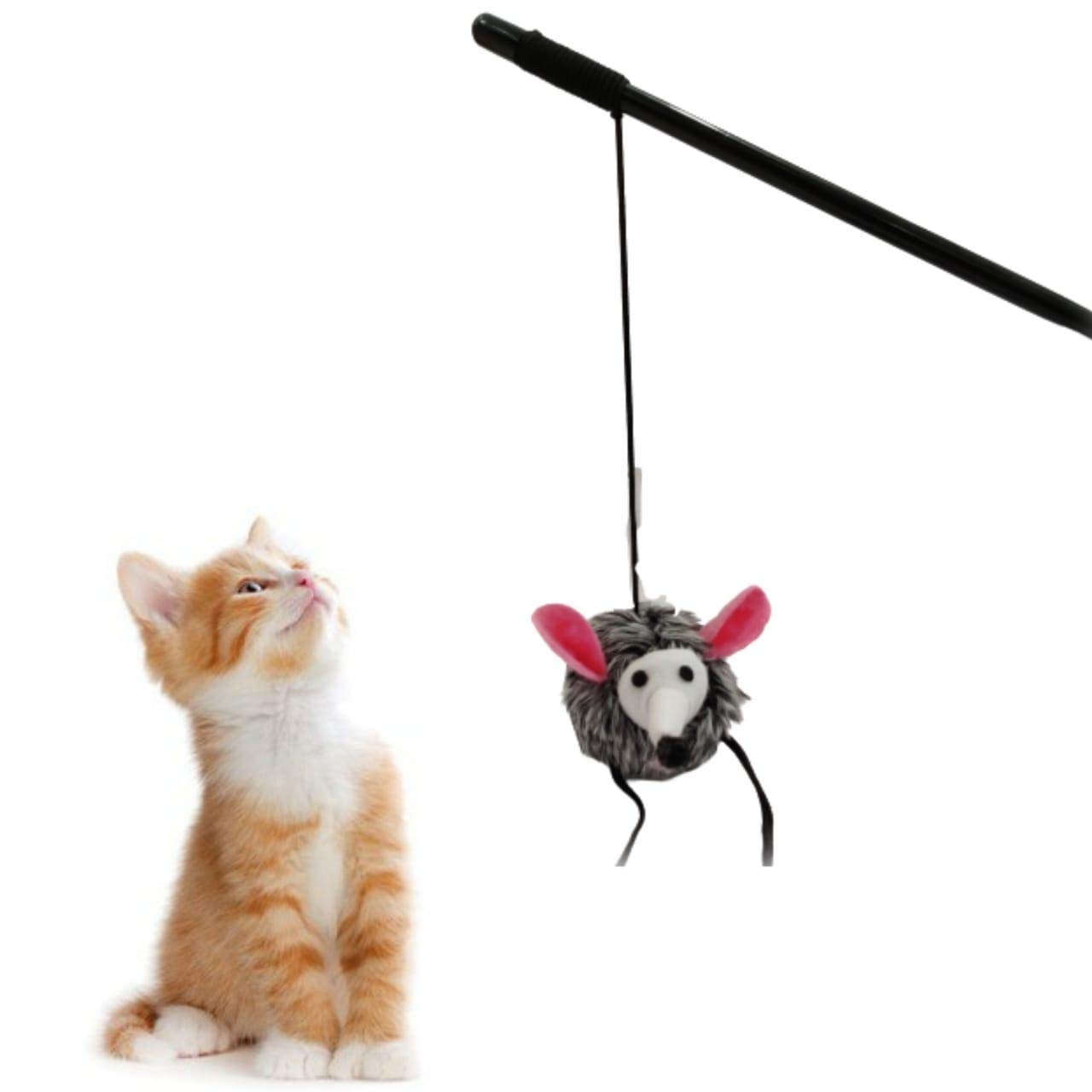 Woofy Cat Teaser Interactive Playing Hedgehog Teasing Stick with Sound Wand Toy for Cat and Kitten with Length 46cm (B09J2GD1R7) Amazon Price History, Amazon Price Tracker