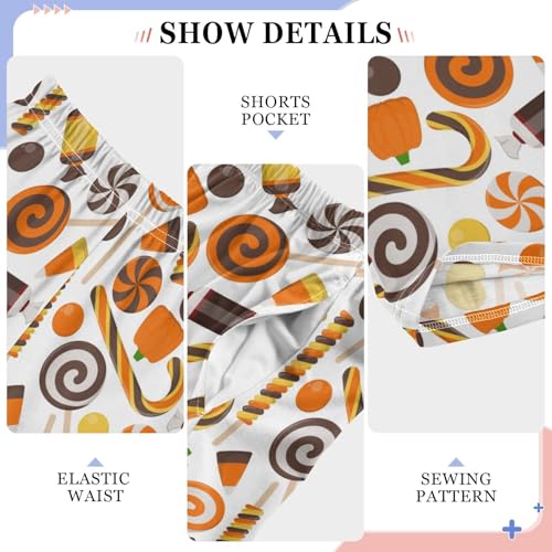 ZZXXB Halloween Candy Cane Boys Long Pants Soft Trousers Elastic Waist Kids Lounge Bottoms with Pockets S-XL4