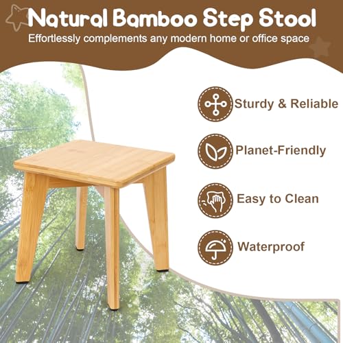 image for StrongTek Bamboo Step Stool for Kids and Adults, Sturdy and Versatile 