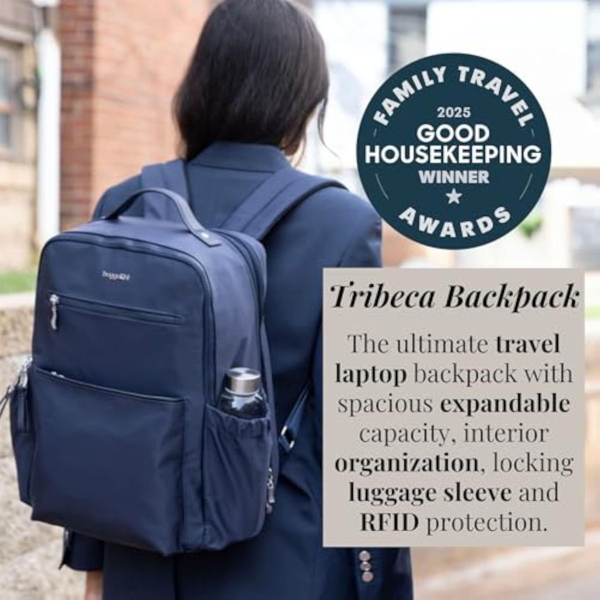Tribeca Expandable Travel Laptop Backpack, Water-Resistant