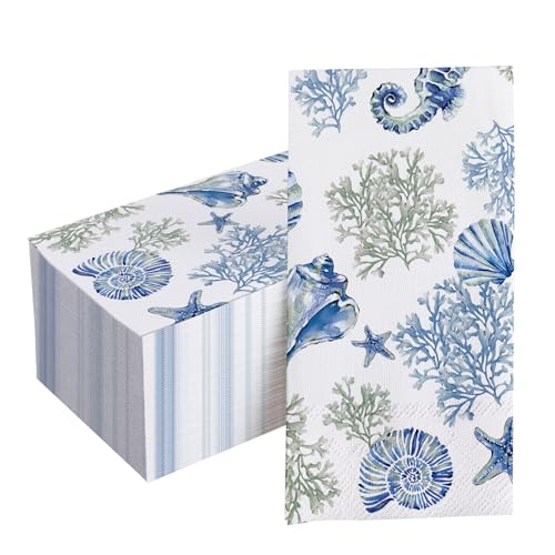 Serviettes jetables sur le thème de la mer pour éviter les taches