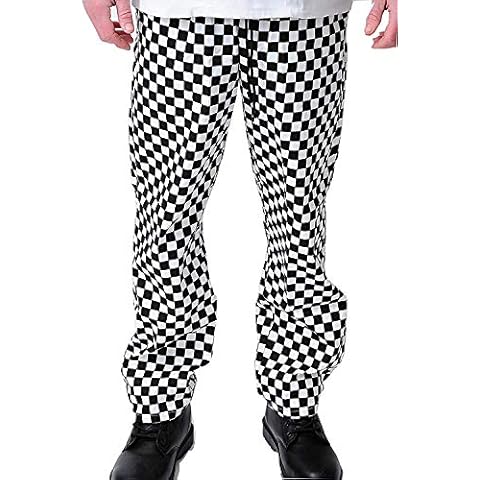 Black Pepper Check Poly Cotton Professional Kitchen Chef Trouser, Black/White, XXX-Large Cover