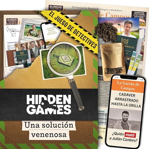 Hidden Games Escena del Crimen: Una Solución Venenosa, crimenes imperfectos, Exit Juego de Mesa Misterio Detectives cooperativo, 1-6 Jugadores, +14 años, español