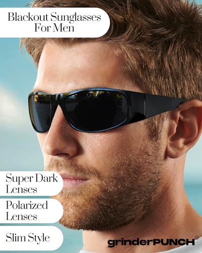 grinderPUNCH Polarized Wrap Around Sunglasses for Men and Women – Lightweight Sports Wraparound Sunglasses UV Protection3