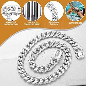 Dog Chain Collars Cuban Link Dog Collar 12mm with Dog Tag Buckle Silver Cuban Link Collar Stainless Steel Dog Chain Collars for Puppy Small Medium Large Dogs14  Cucciolini Doodles Dog chain collars cuban link dog collar 12mm with dog tag buckle silver cuban link collar stainless steel dog chain collars for puppy small medium large dogs14   cucciolini doodles
