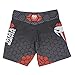 SOTF MMA Boxing Fight Shorts Mens Stretch Sports Training Shorts, Black Red With Pocket, L for waist 36-37inch