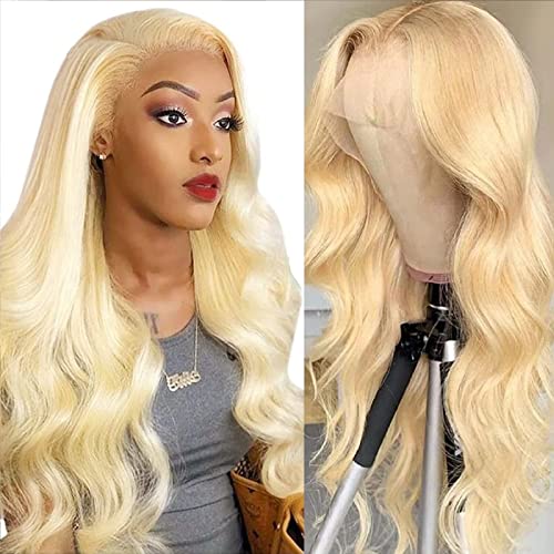 613 Lace Front Wig Human Hair 13x4 HD Body Wave Blonde Lace Front Wigs Human Hair Pre Plucked with Baby Hair 613 Frontal Wig 150% Density Brazilian Virgin Hair for Women