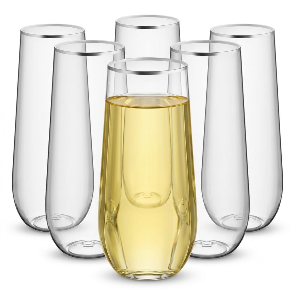Coupe Dynasty Plastic Champagne Flute by Glownary – Small, 13.43 pounds, Plastic, White, Pack of 64
