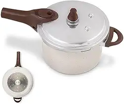 Panela de Pressão Pressure 6,8L Ceramic Life Antiaderente com Fundo de Indução Brinox - Vanilla