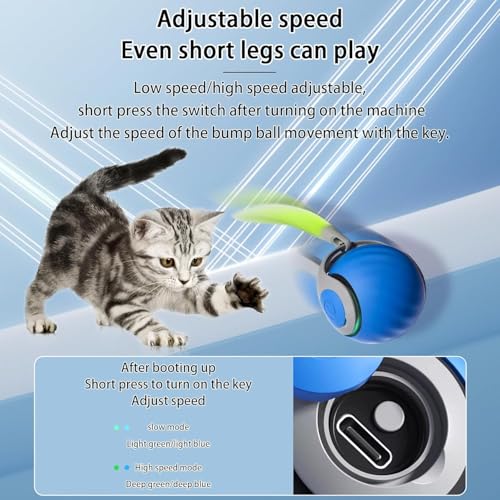 Image of Pet Intelligent Rolling, Interactive Cat Toys, Activity Rolling Ball for Dogs, Motion Activated Automatic Moving, Electric Cat Toy Ball Rechargeable for Large Small Dogs Blue