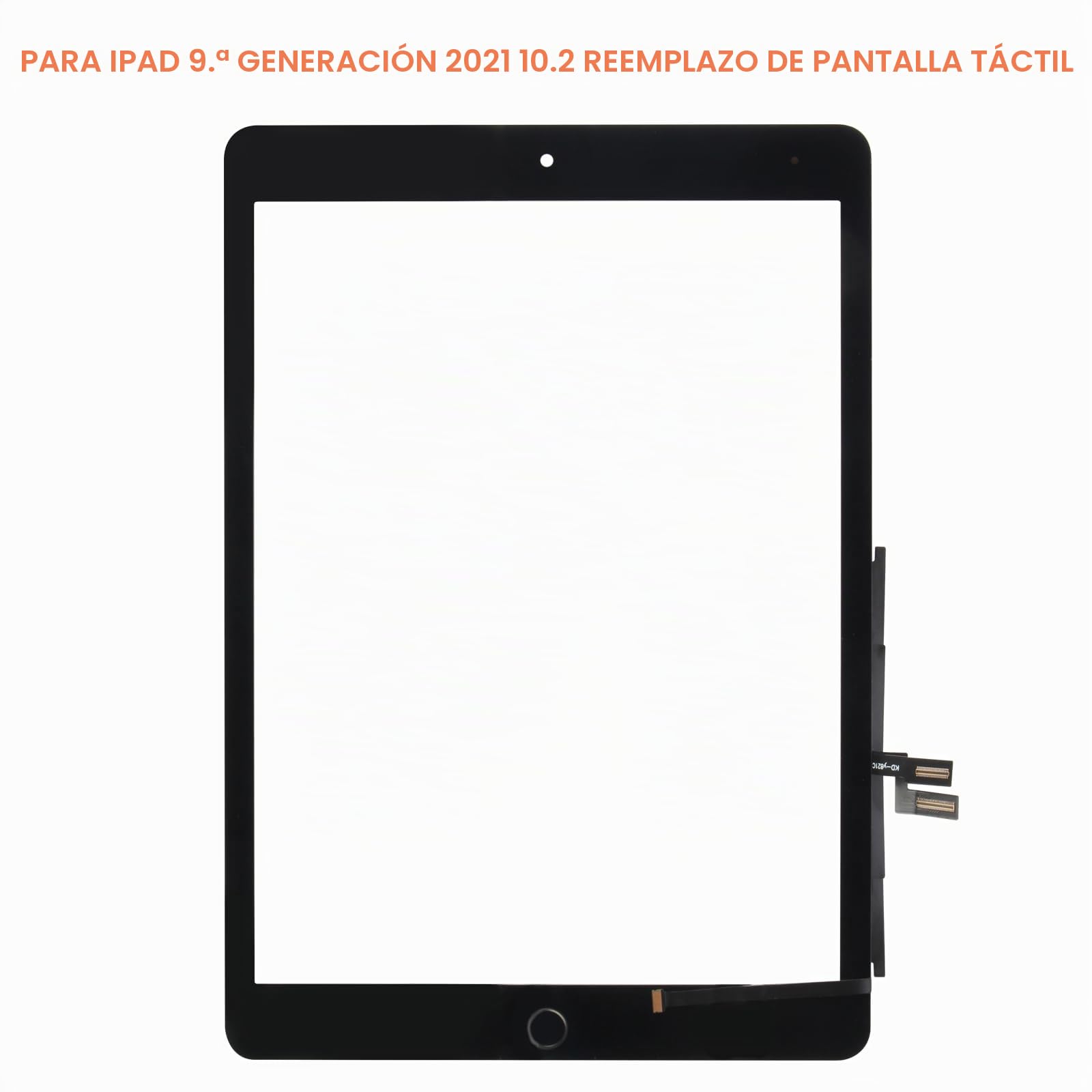 Atwist Pantalla táctil para iPad 9th Generación Touch Screen para iPad 9th Gen 2021 10.2 Pantalla táctil Digitalizador A2603 A2604 Pantalla de Repuesto Cristal Sensor Negro con Botón Inicio (No LCD)