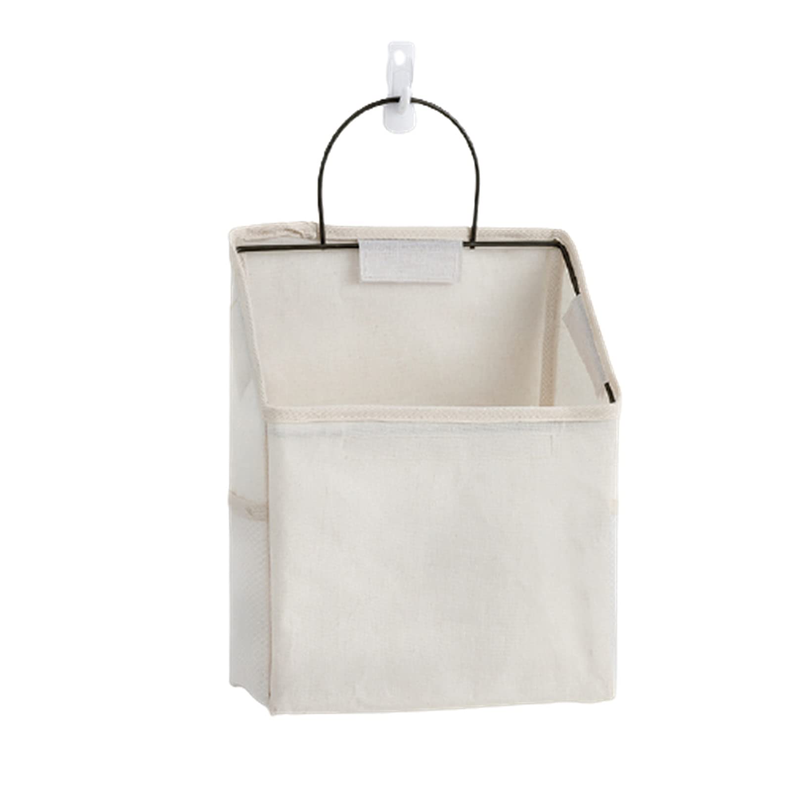 VALINK Hanging Pockets, Wall Hanging Organizer Bag Hanging Storage Canvas Basket With Side Mesh Pocket Decorative Organizer Bin For Home