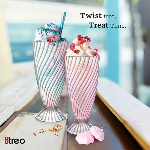 Image of Treo by Milton Swirl Sundae Dessert Bowls | Wide Mouth for Easy Serving | Perfect for Sundaes, Ice Cream & Layered Desserts | Ideal for Cafes, Parties & Home | Set of 6, 355 ml Each