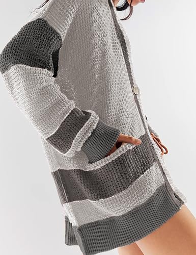 Womens Button Down Cardigan Sweaters Long Sleeve V Neck Knit Tops with Pockets 5