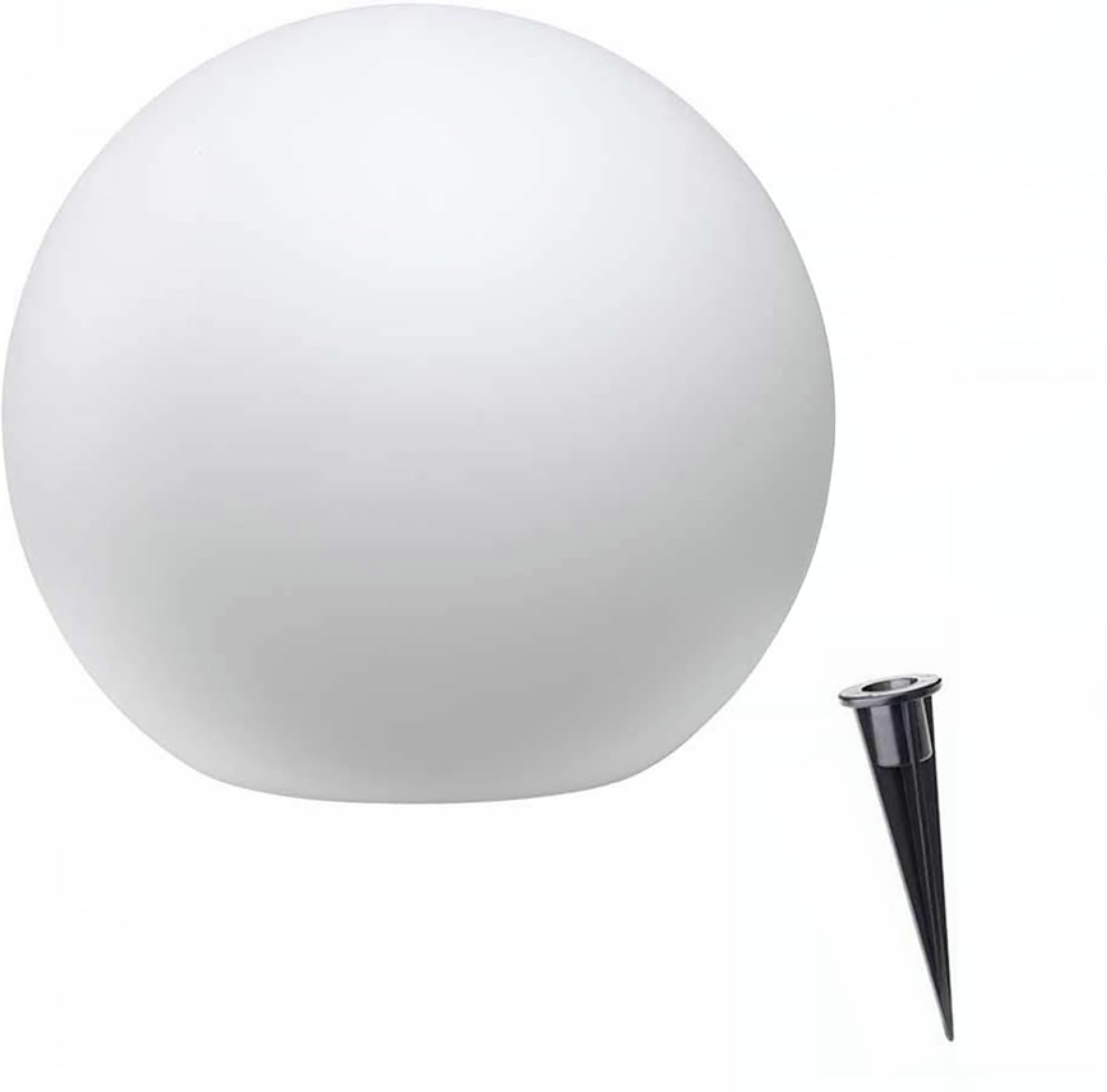 Dopa Dopastore Lampada da Terra con Attacco E27 Ø 30 40 50 CM Design Sfera Bianco con Picchetto IP65 Per Esterni Giardino Prato Terreno (Ø50cm)