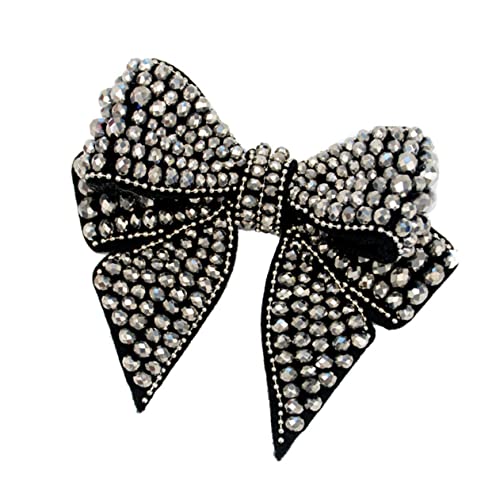 Apliques de diamantes de imitación negros para ropa y costura de parches de cuentas