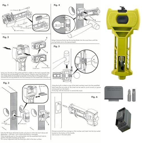 Kit de instalación de perilla de puerta y cerrojos profesional 5