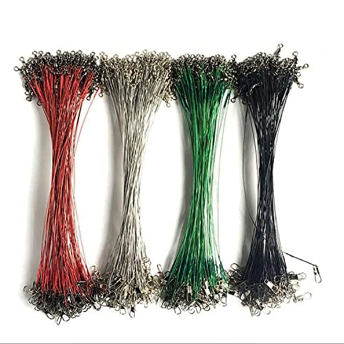 PISCORUSH 50pcs Fishing Wire Leaders Nylon-Coated Fishing Line Trace Lure Leaders with Swivels and Snaps Stainless Steel Fishing Tackle Leaders Tackle - Image 3