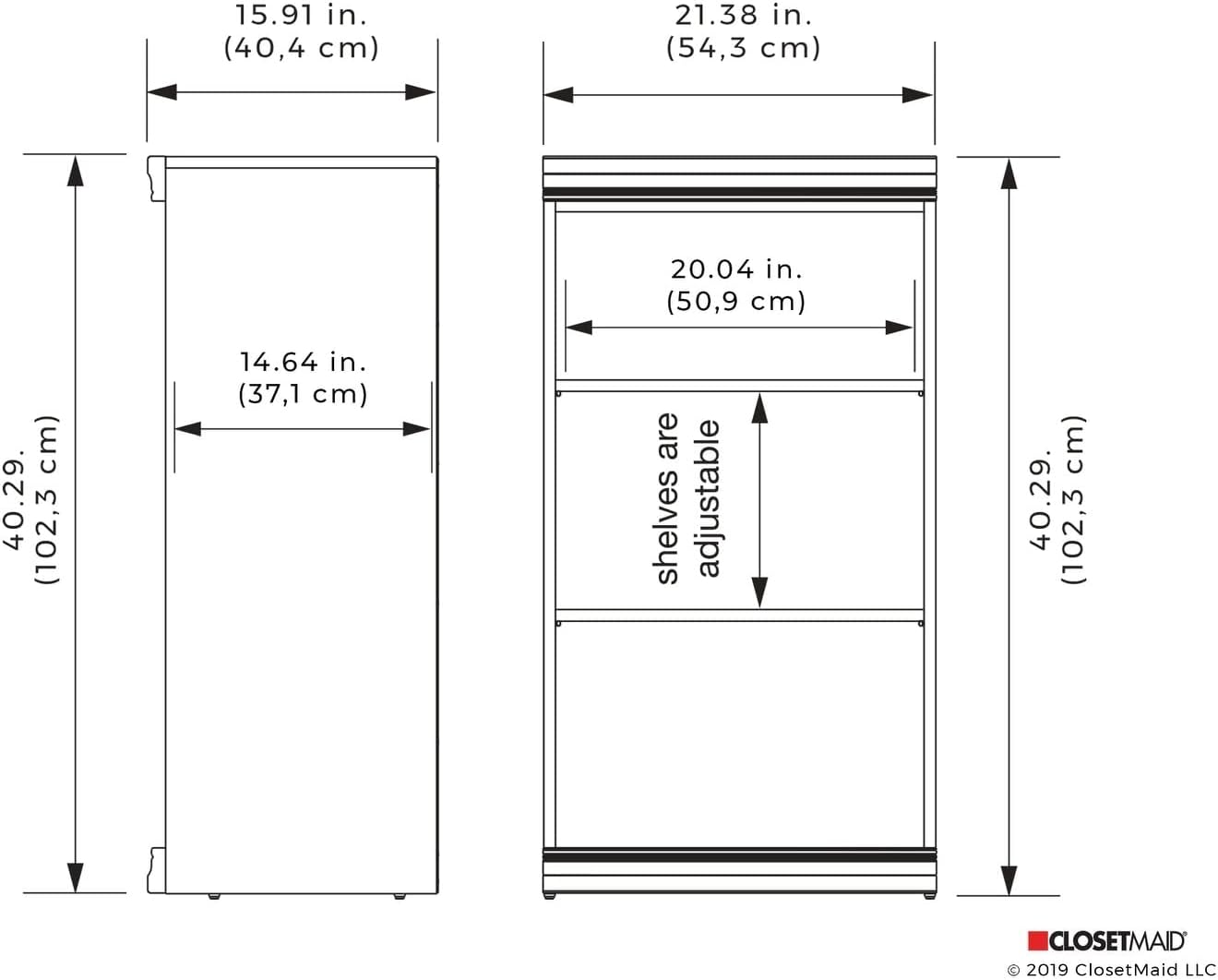 ClosetMaid Modular Storage Collection White Shelf Unit with 3 Shelves and Shelf & Hang Rod Kit