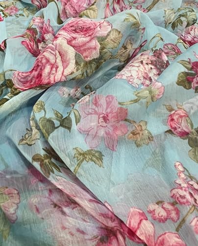 Image of Garden Vareli Floral Print Nara Chiffon Saree