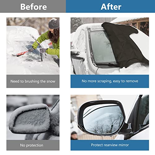 Lader Windshield Cover For Ice And Snow, Car Windshield Snow Cover, Windshield Frost Cover Ice Removal Wiper Protector, Windshield Snow Ice Cover, Fits Most Cars Trucks Vans Suvs #TOP1