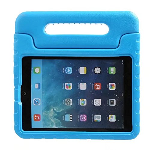 BelleStyle Funda para iPad 2018/2017 9.7 Pulgada - EVA Prueba de Choques Protector Niños Case Convertible Manejar Cubierta de Soporte para iPad 9.7 Pulgadas 2018/2017, iPad Air 2 y iPad Air (Azul)