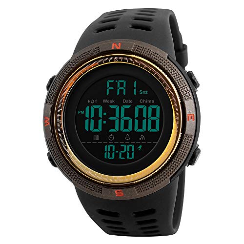 Preisvergleich Produktbild Fesjoy Herrenuhren Männer Sportuhren Countdown Doppelzeit Uhr Alarm Chronograph Digital Armbanduhren 50 Mt Wasserdicht Relogio Masculino
