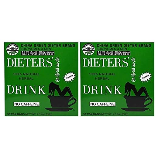 Uncle Lee's Tea Legends Of China Dieter's 100% Natural Green Herbal Drink (Pack Of 2) With Chinese Mallow and Senna Leaf, 30 Count Each