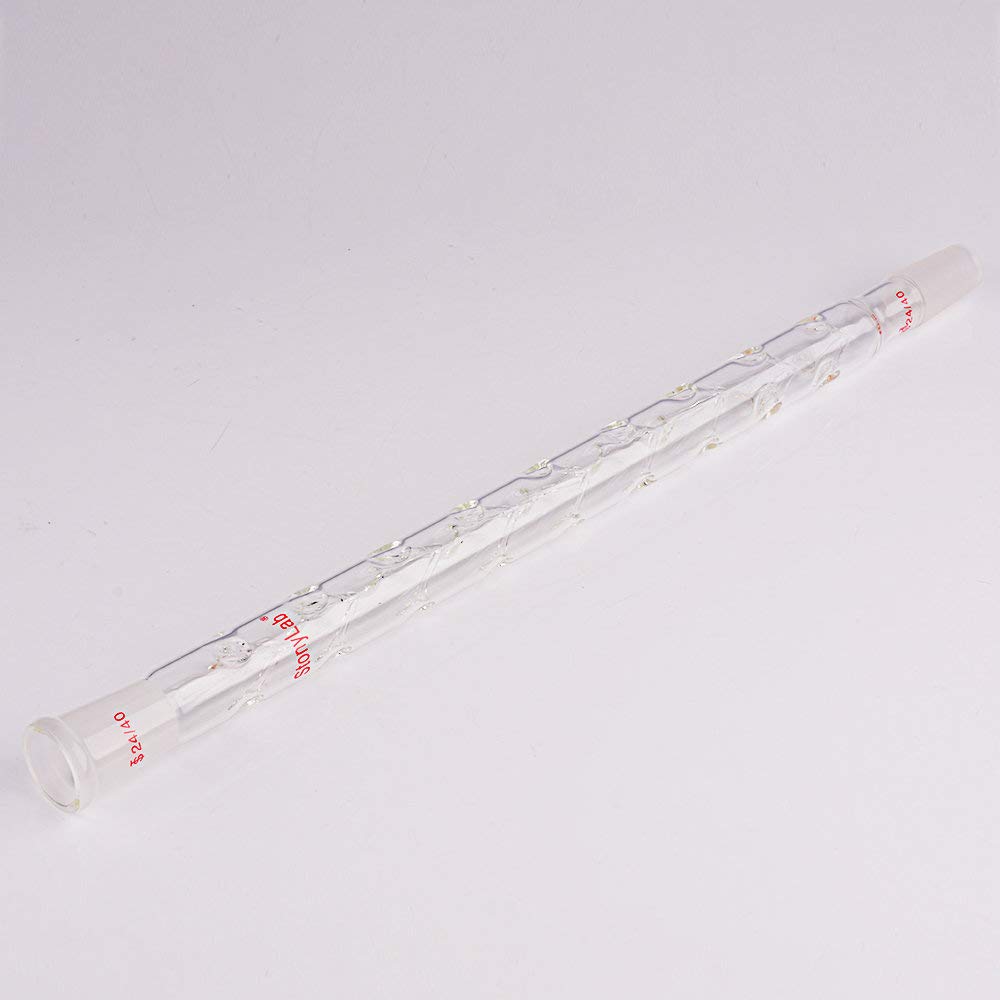 stonylab Colonne de Distillation Vigreux, 24/40 400 mm Verre Borosilicaté de Longueur Fractionnaire Colonne de Distillation Colonne Vigreux avec Indentations pour Laboratoire