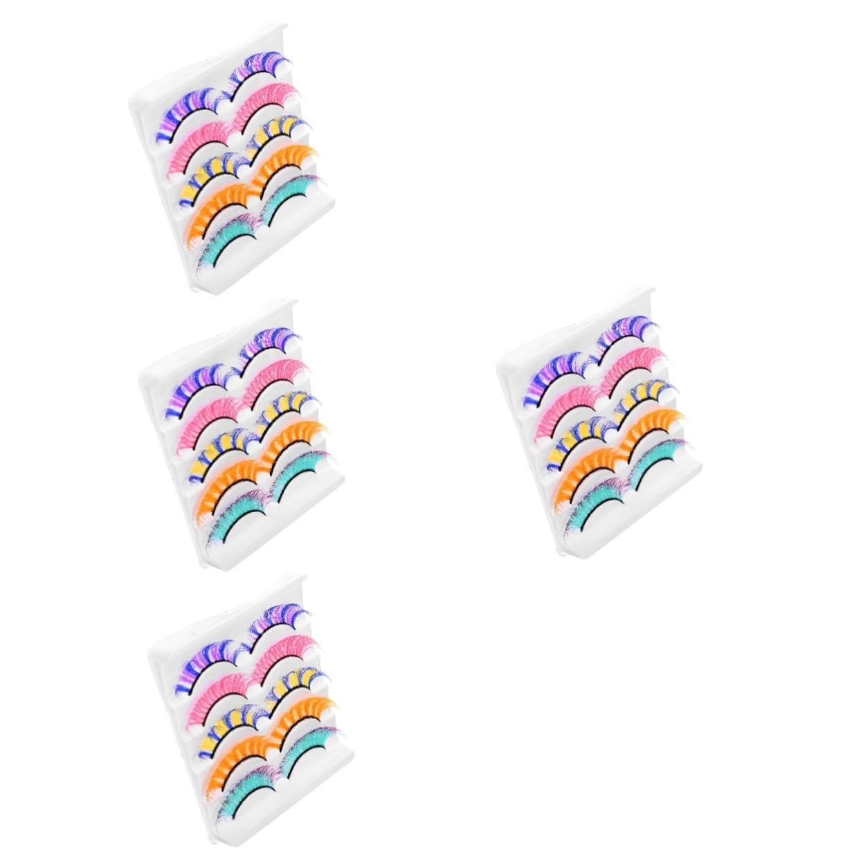 FRCOLOR 4 Set Di Extension Per Ciglia Da Donna Kit Di Ciglia Finte Naturali Strumenti Per Il Trucco Ricci E Soffici Per Occasioni Speciali 5 Paia*4
