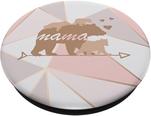 Miniatura 7 de Mama Bear 3 Cubs Riding Back Lindo accesorio celular para mujer, regalos PopSockets MagSafe PopGrip para iPhone