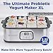 Ultimate Probiotic Yogurt Maker XL - Adjustable Time & Temperature Control - 50% More Capacity with 12 x 6oz Yogurt Jars - Make Trillions of Probiotics for Gut Health - ULTIMATE LIFETIME WARRANTY