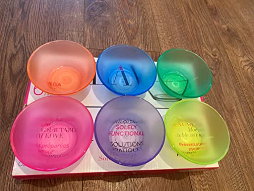 Art Glass Vega 6 Stück bunte Glasschalen Dessertschale Aperitif Service Tapas (fluoreszierend, 215 CC)