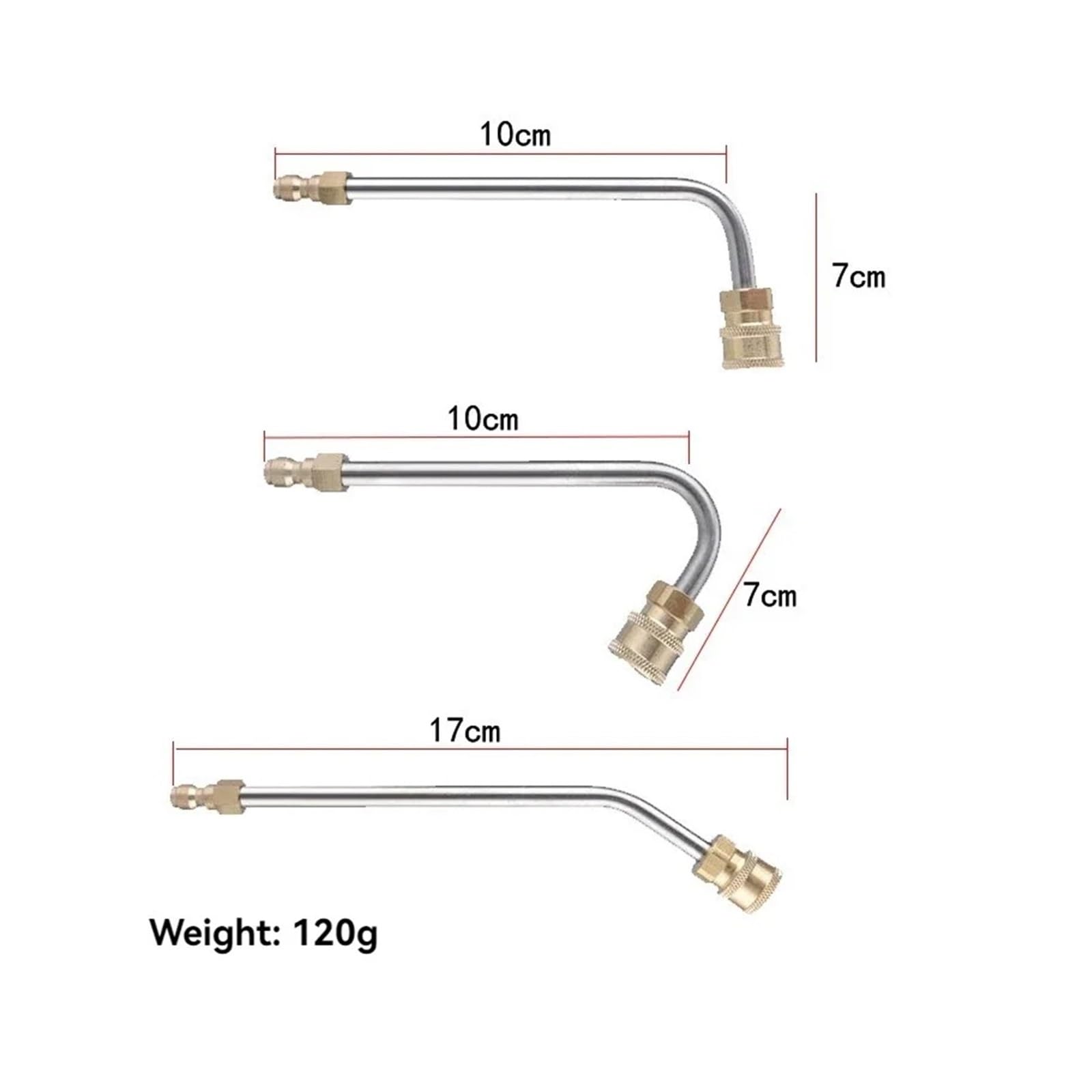 Varilla de extensión acero inoxidable alta presión con inserto rápido 1/4" for limpieza aires acondicionados boquilla forma especial(B)