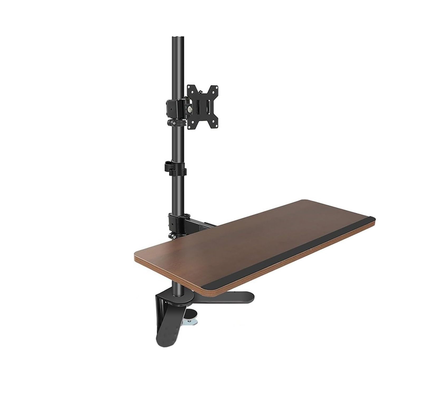 MYRTFK Monitor Arms Single Desk with Keyboard Tray,adjustable Typing Platform,Height Adjustable, with C-Clamp Base for most 17"-40" Screens, Holds up to 29.7 lbs Desk Accessories(27"-40")