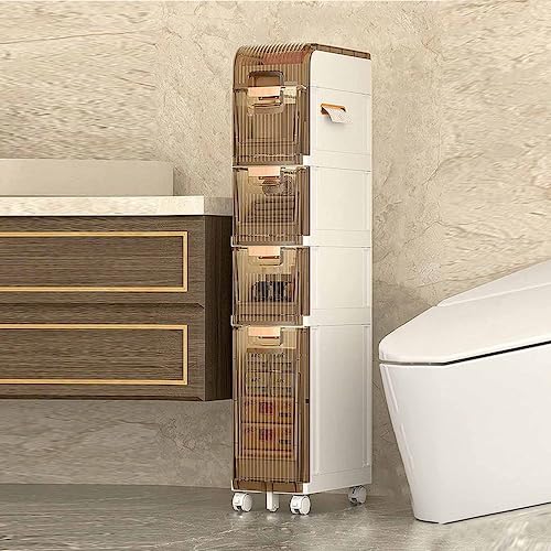 Mueble de baño estrecho con almacenamiento compacto para suelos de espacios pequeños 2