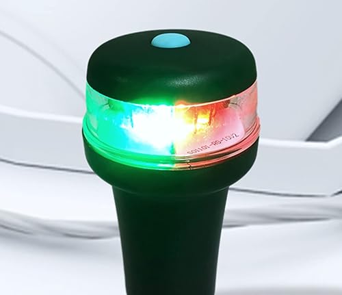 Miniatura 8 de Pactrade Marine Luz de navegación de carcasa negra LED 3 AA funciona con pilas verde y rojo con adaptador barco inflable sin base adhesiva de