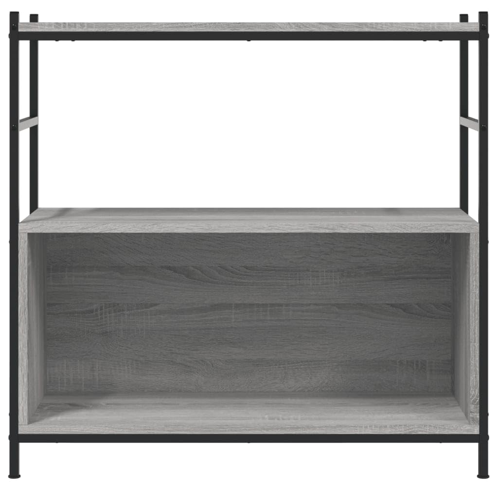 Estantería gris Sonoma 80 x 30 x 78,5 cm, estantería de pie de madera y hierro, estable estantería de oficina de estilo industrial, robusta estantería de salón para libros y decoración