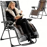 TerraVibe Sedia a sdraio pieghevole con cuscino, resistente alle intemperie, poggiatesta rimovibile, per campeggio, giardino, piscina (marrone, 1 pezzo)