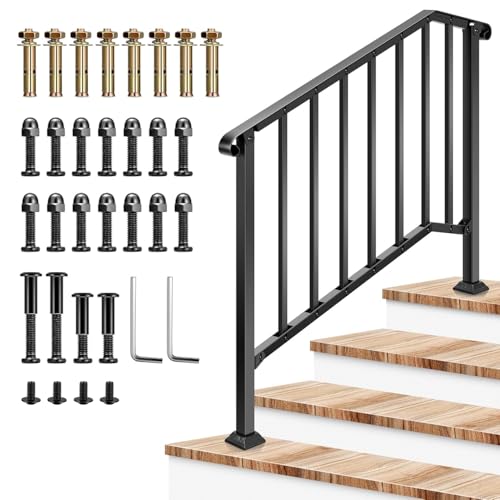 VIVOSUN Outdoor Handrail, 4 Step Stair Handrail, 54
