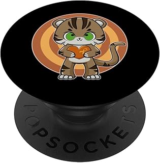 Tiger Anime Cat Leukemia Awareness PopSockets Standard PopGrip
