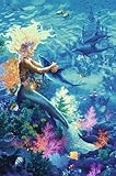  Ocean Hug - Póster psicodélico de hadas de delfines de sirena