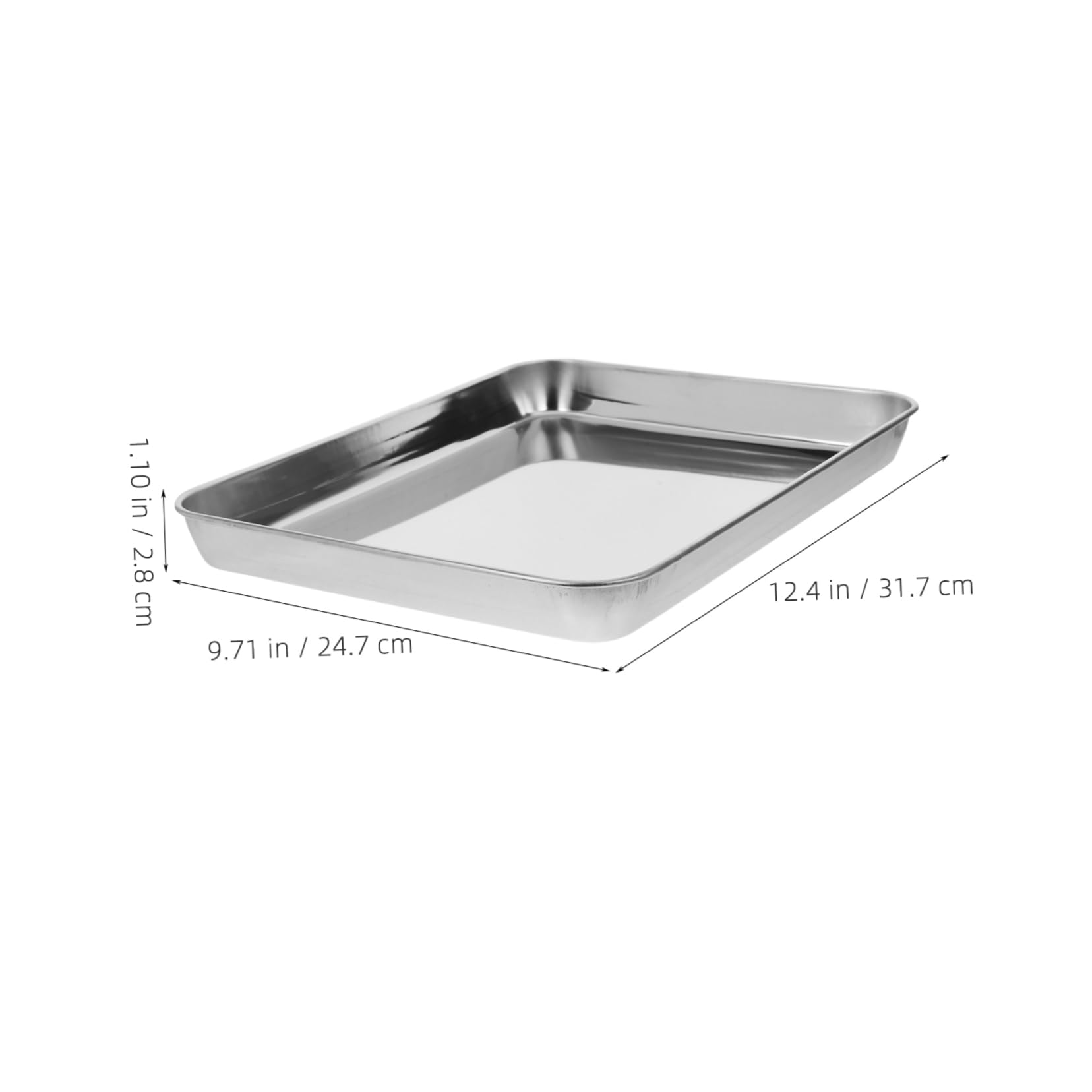 Vassoio Medico Piatto in Acciaio Inox Argento 1 Pezzo